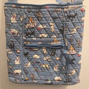 Vera Bradley Blue Hipster Crossbody Bag Cat’s Meow Cat Pattern
